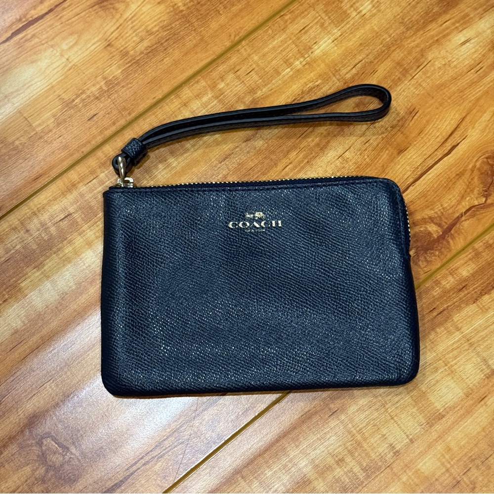 Coach dark blue clutch Wristlet